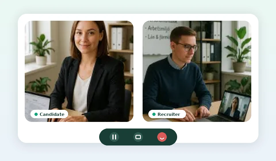 Illustration of two people in a video call